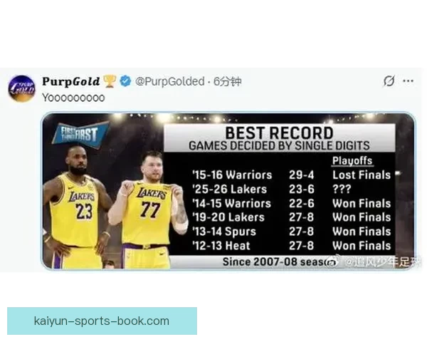 湖人分差个位数比赛创近18年纪录仅次于16勇士冲击总决赛